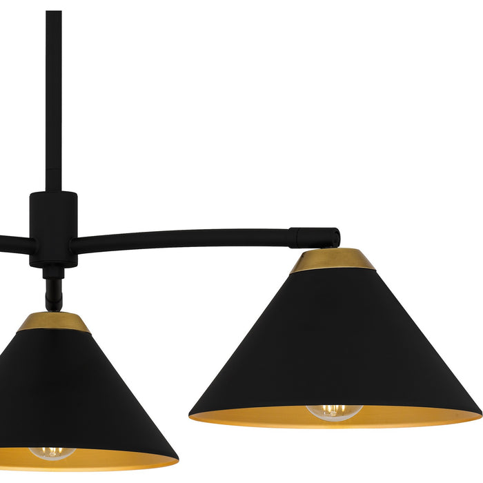Quoizel ALS5032MBK Three Light Chandelier, Matte Black