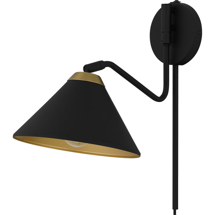 Quoizel ALS8810MBK One Light Wall Sconce, Matte Black