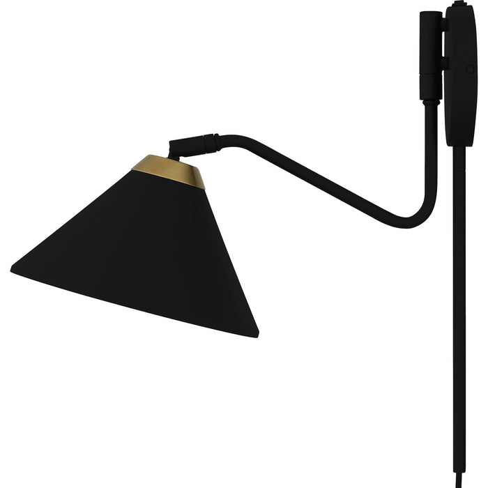 Quoizel ALS8810MBK One Light Wall Sconce, Matte Black