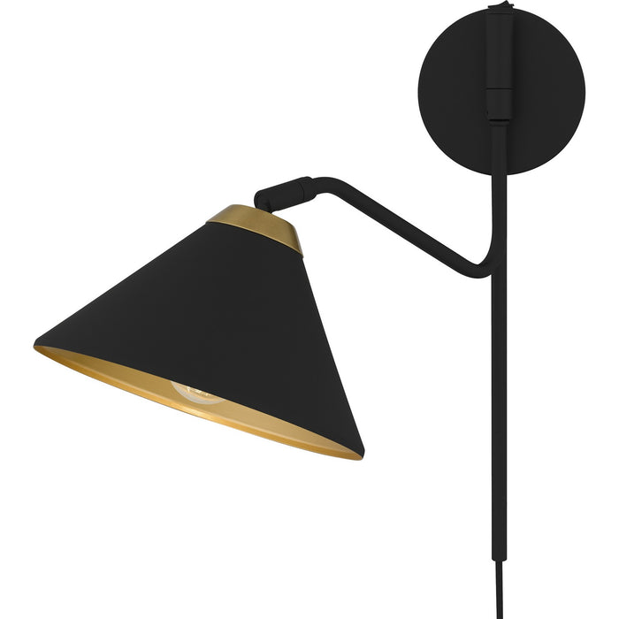 Quoizel ALS8810MBK One Light Wall Sconce, Matte Black