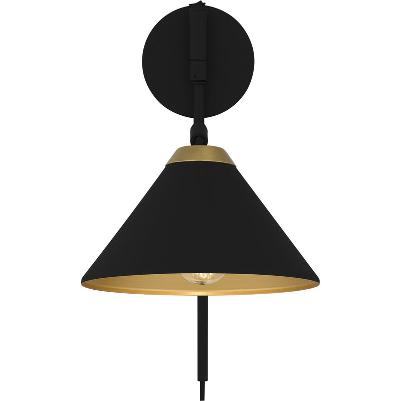 Quoizel ALS8810MBK One Light Wall Sconce, Matte Black