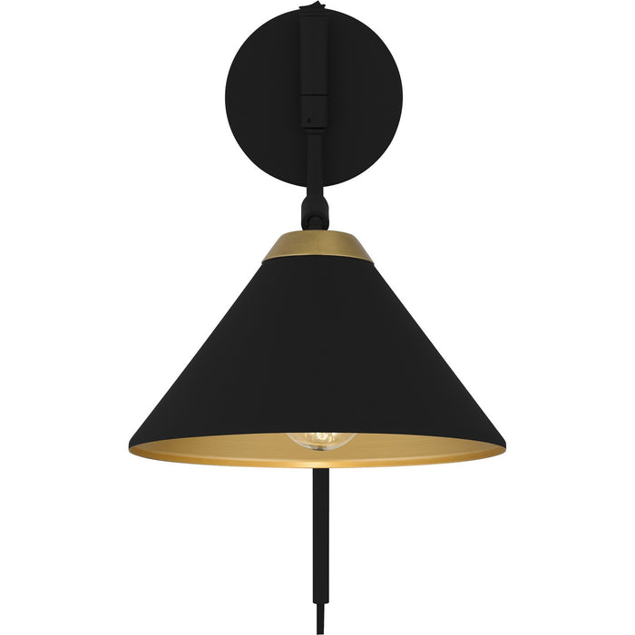 Quoizel ALS8810MBK One Light Wall Sconce, Matte Black