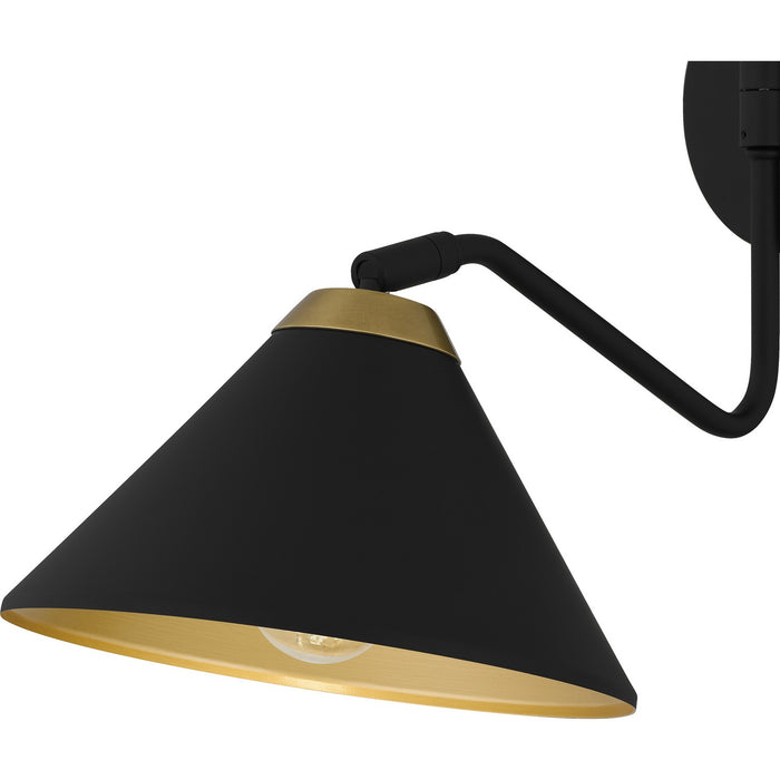 Quoizel ALS8810MBK One Light Wall Sconce, Matte Black