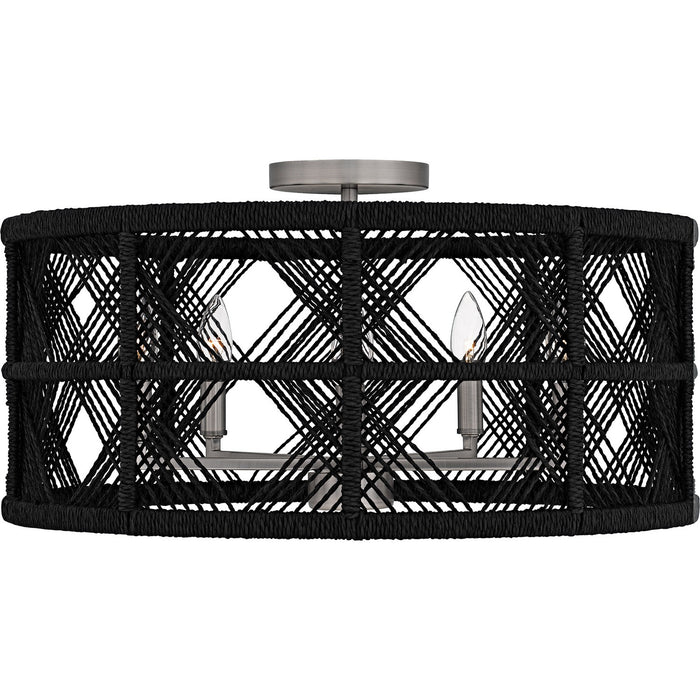Quoizel AXF1722AN Five Light Semi-Flush Mount, Antique Nickel