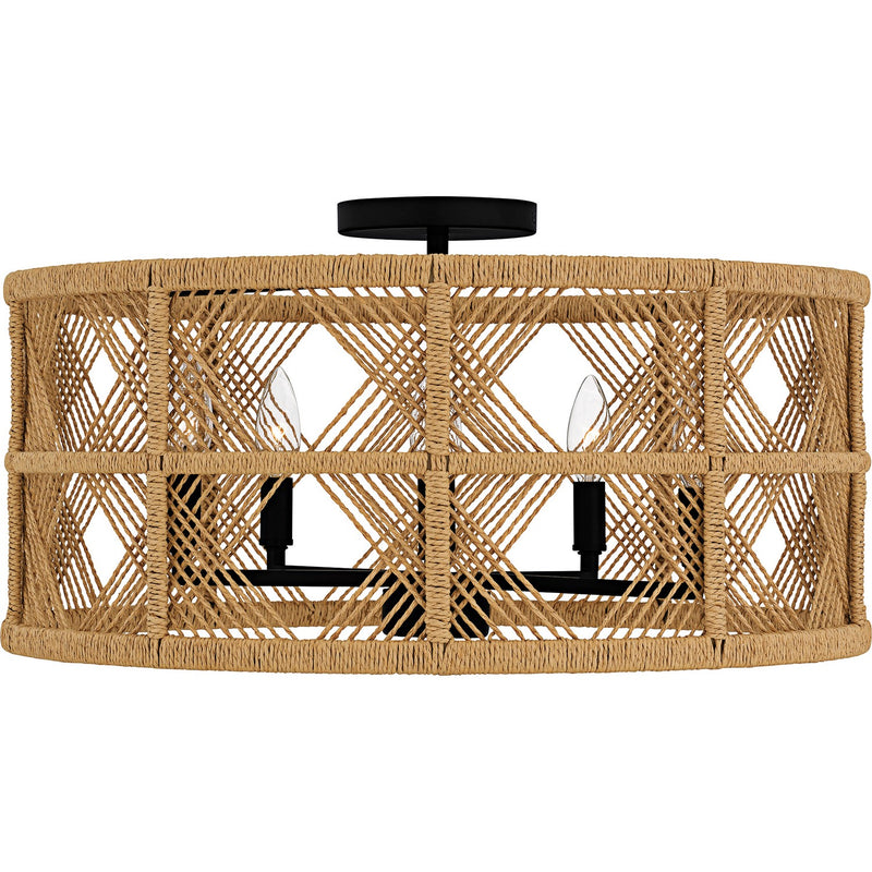 Quoizel AXF1722MBK Five Light Semi-Flush Mount, Matte Black