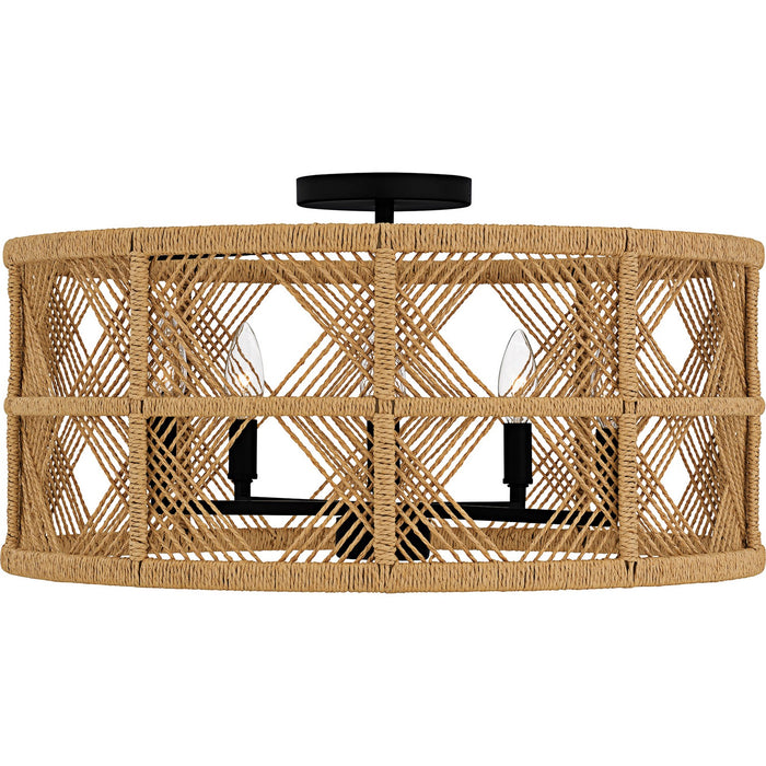 Quoizel AXF1722MBK Five Light Semi-Flush Mount, Matte Black