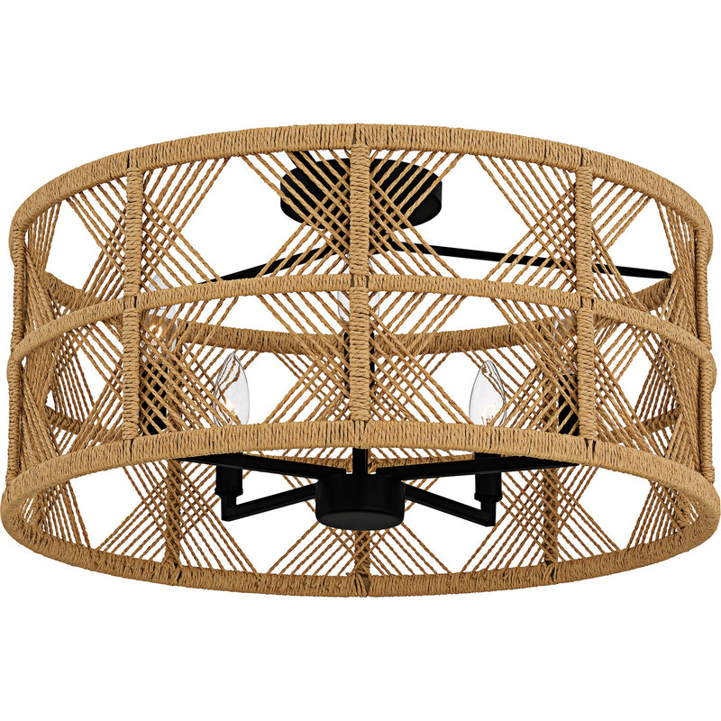 Quoizel AXF1722MBK Five Light Semi-Flush Mount, Matte Black