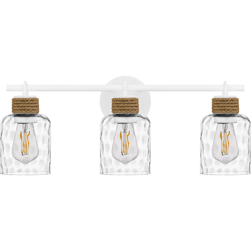 Quoizel BTC8624W Three Light Bath, Matte White