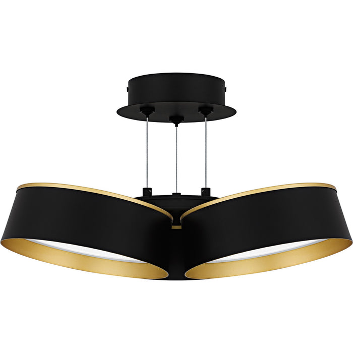 Quoizel BYS1719MBK LED Semi-Flush Mount, Matte Black
