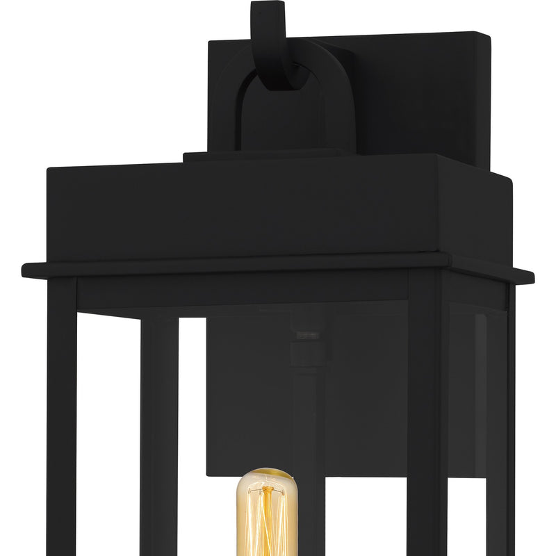 Quoizel CAM8407MBK One Light Outdoor Wall Lantern, Matte Black