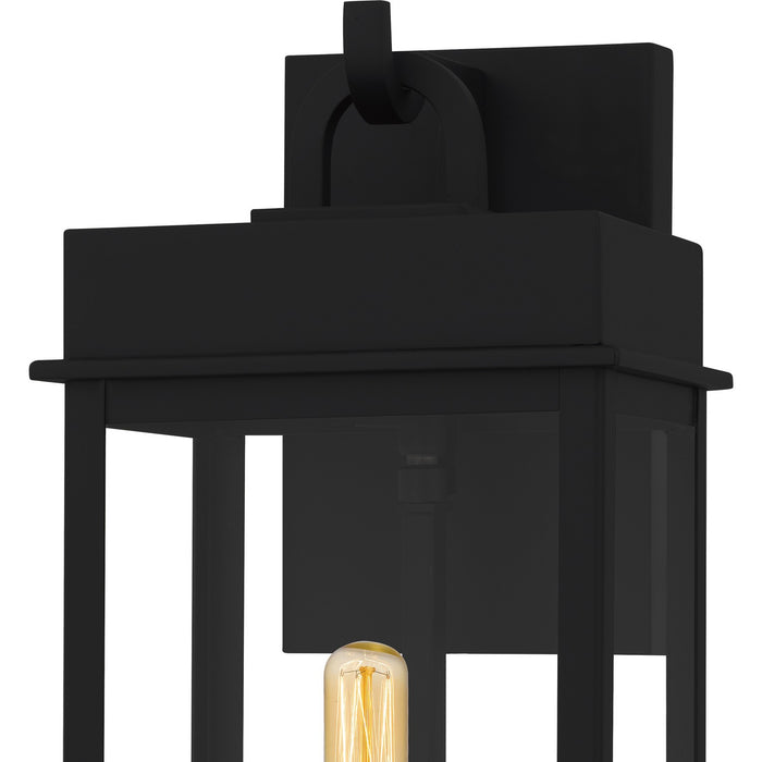 Quoizel CAM8407MBK One Light Outdoor Wall Lantern, Matte Black