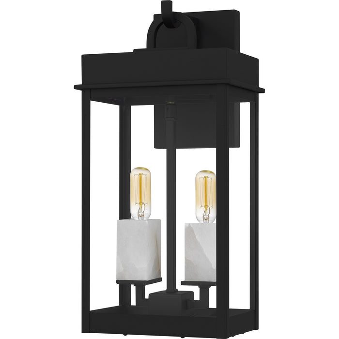 Quoizel CAM8408MBK Two Light Outdoor Wall Lantern, Matte Black