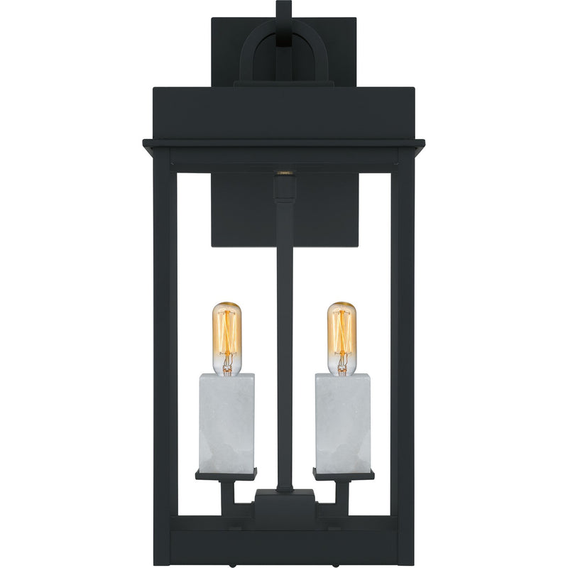 Quoizel CAM8408MBK Two Light Outdoor Wall Lantern, Matte Black