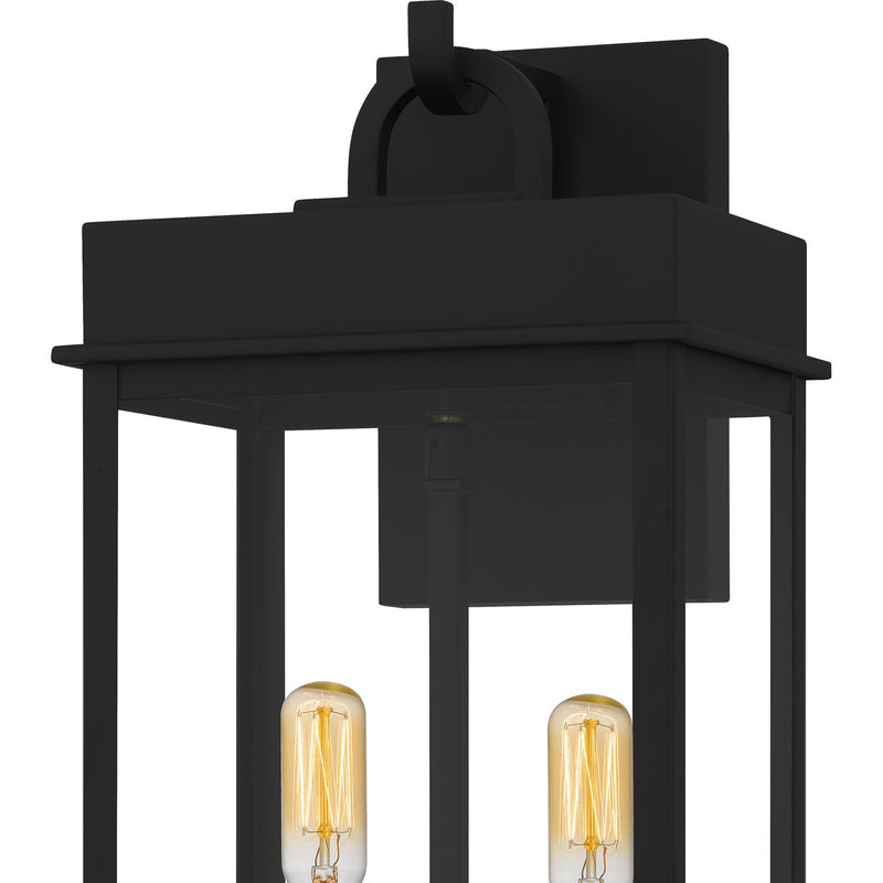 Quoizel CAM8408MBK Two Light Outdoor Wall Lantern, Matte Black