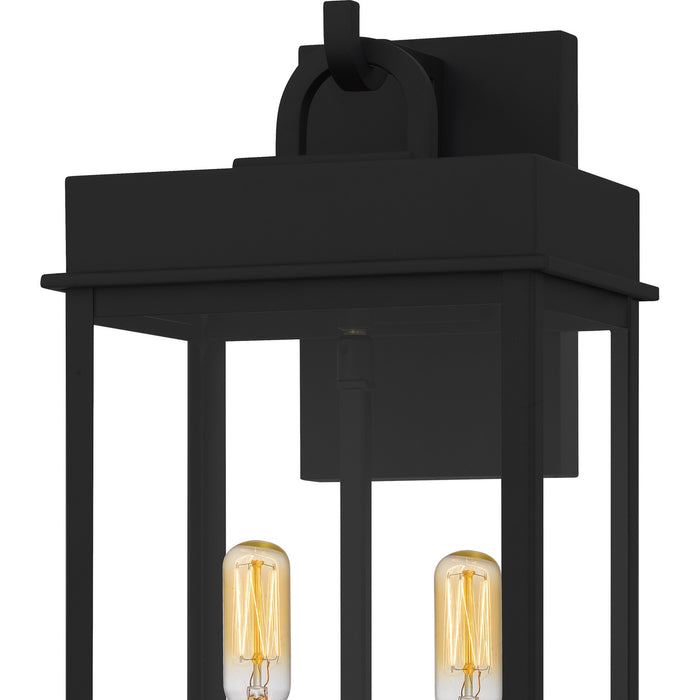 Quoizel CAM8408MBK Two Light Outdoor Wall Lantern, Matte Black