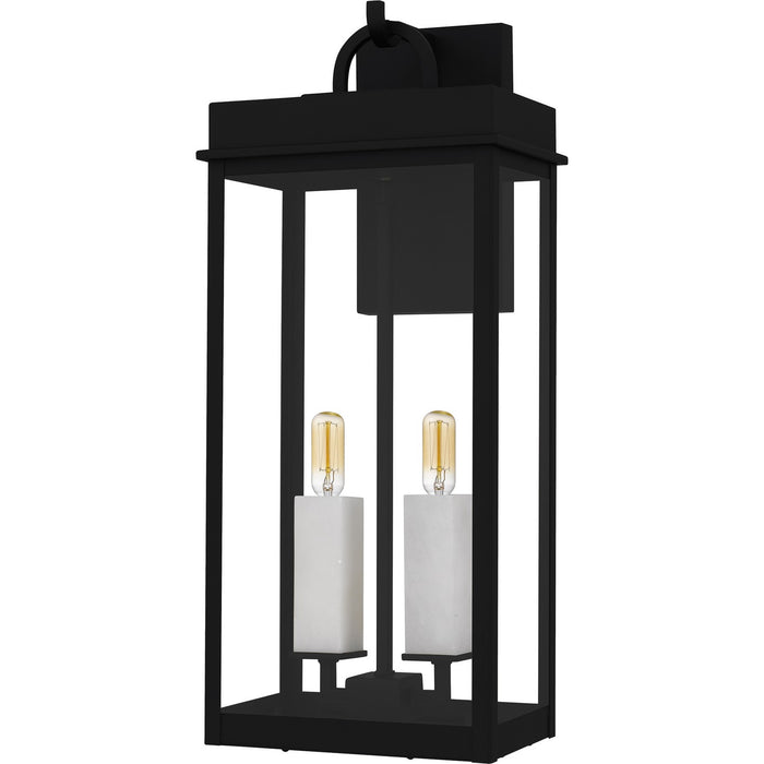Quoizel CAM8409MBK Two Light Outdoor Wall Lantern, Matte Black