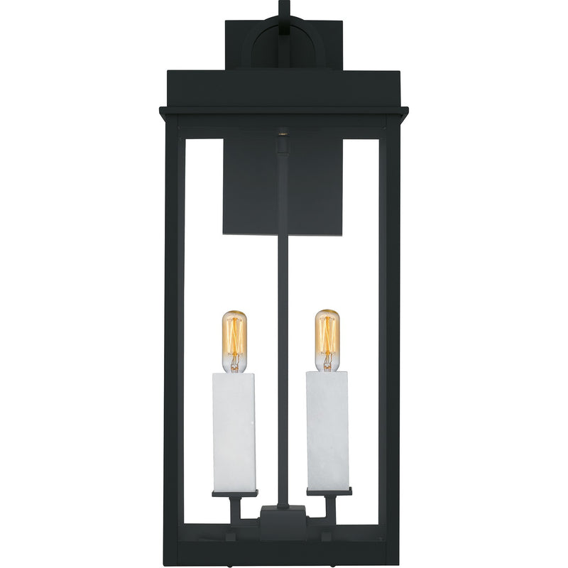 Quoizel CAM8409MBK Two Light Outdoor Wall Lantern, Matte Black