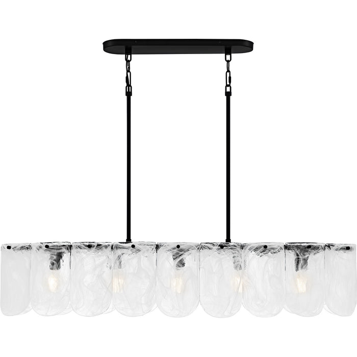 Quoizel CAS543MBK Five Light Linear Chandelier, Matte Black