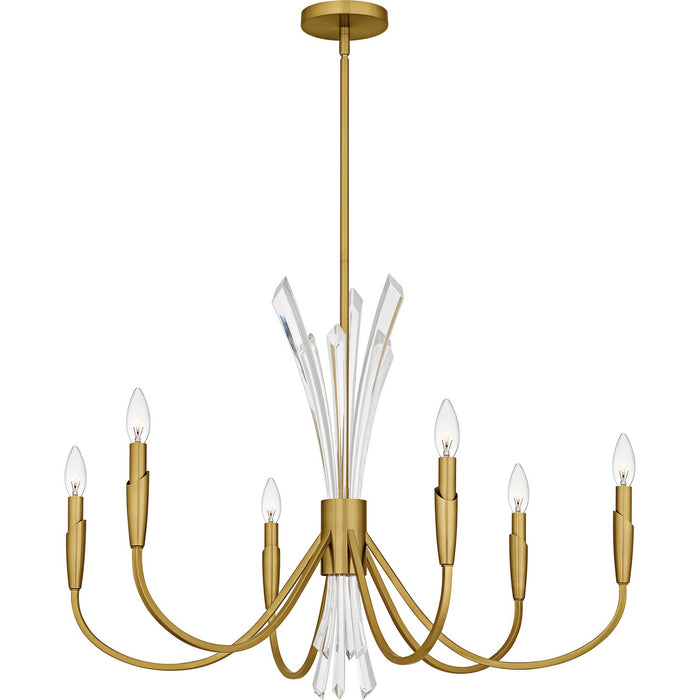 Quoizel CCY5032BRG Six Light Chandelier, Brushed Gold