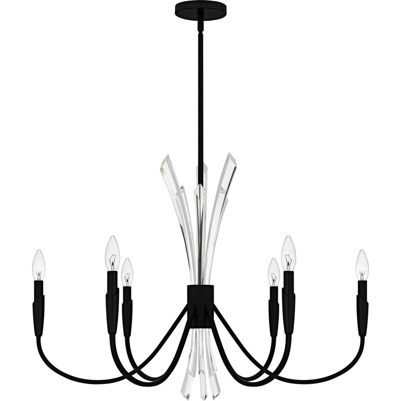 Quoizel CCY5032MBK Six Light Chandelier, Matte Black