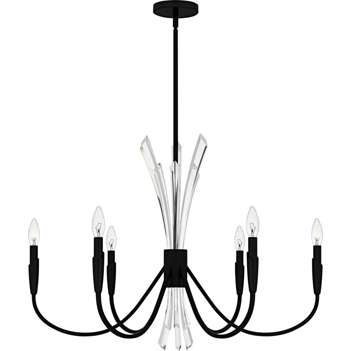 Quoizel CCY5032MBK Six Light Chandelier, Matte Black
