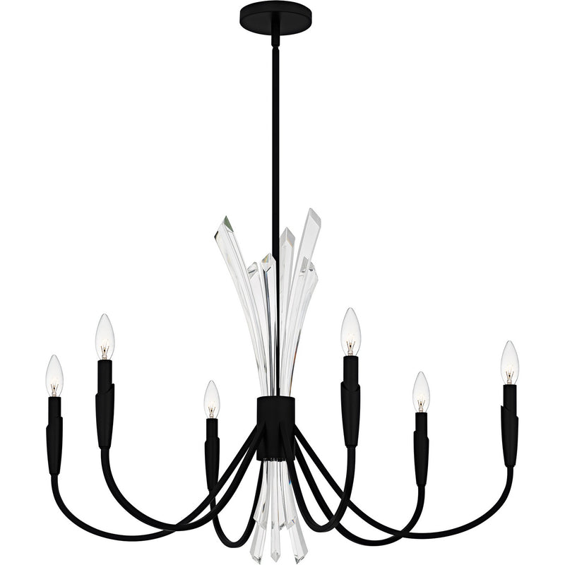 Quoizel CCY5032MBK Six Light Chandelier, Matte Black