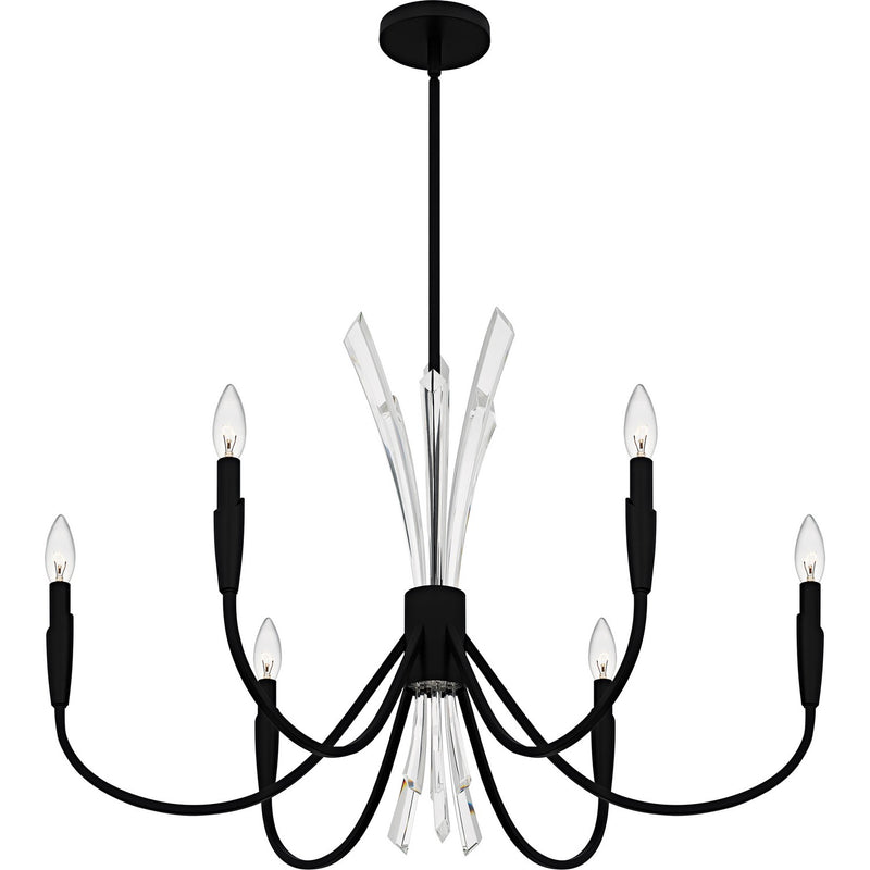 Quoizel CCY5032MBK Six Light Chandelier, Matte Black