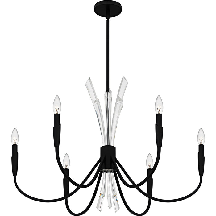 Quoizel CCY5032MBK Six Light Chandelier, Matte Black