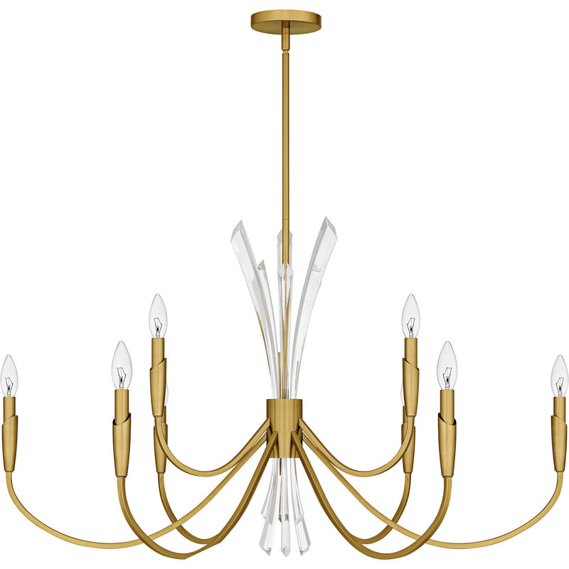Quoizel CCY5040BRG Nine Light Chandelier, Brushed Gold