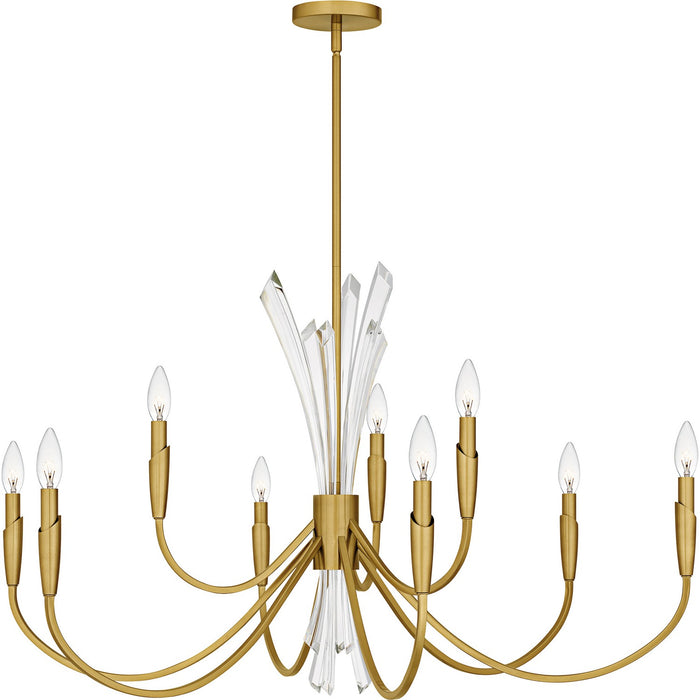 Quoizel CCY5040BRG Nine Light Chandelier, Brushed Gold