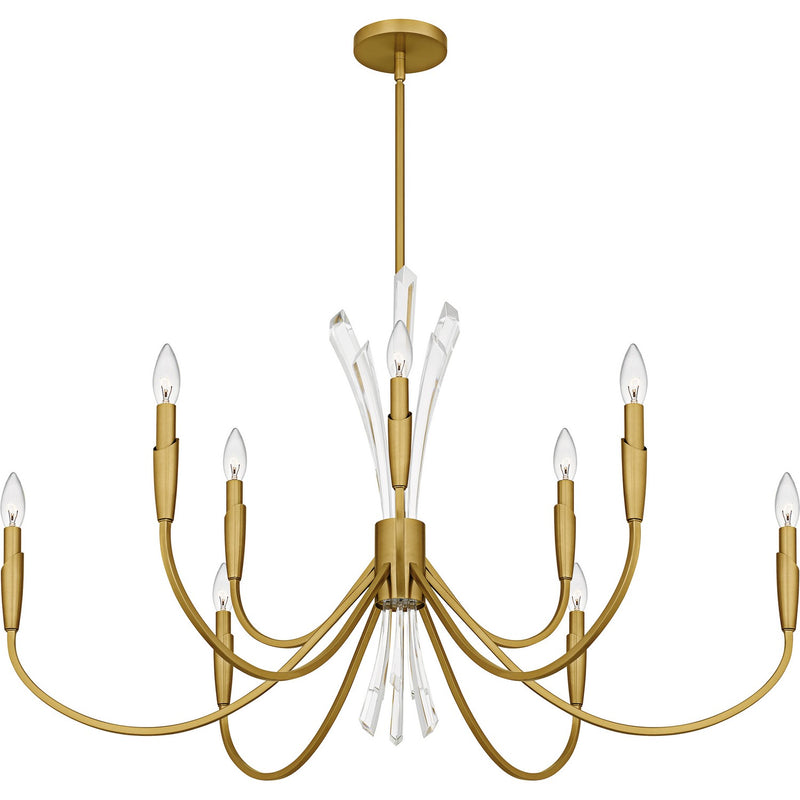 Quoizel CCY5040BRG Nine Light Chandelier, Brushed Gold
