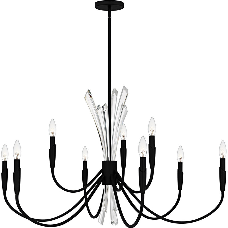 Quoizel CCY5040MBK Nine Light Chandelier, Matte Black