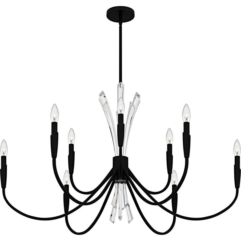 Quoizel CCY5040MBK Nine Light Chandelier, Matte Black