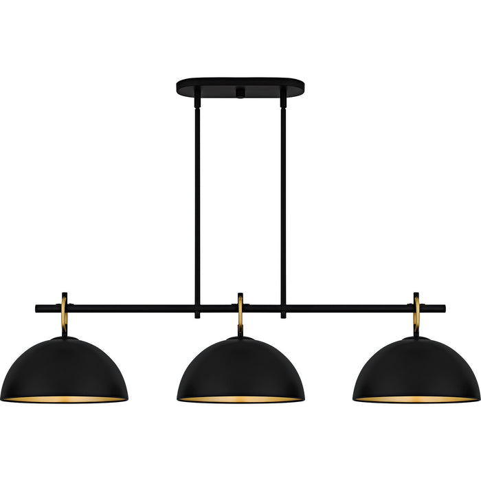 Quoizel CEO344MBK Three Light Linear Chandelier, Matte Black