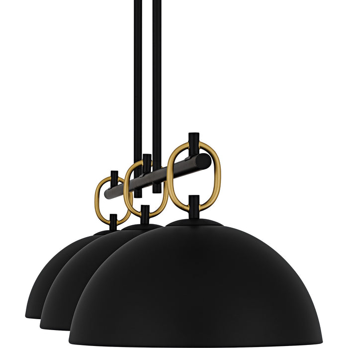 Quoizel CEO344MBK Three Light Linear Chandelier, Matte Black