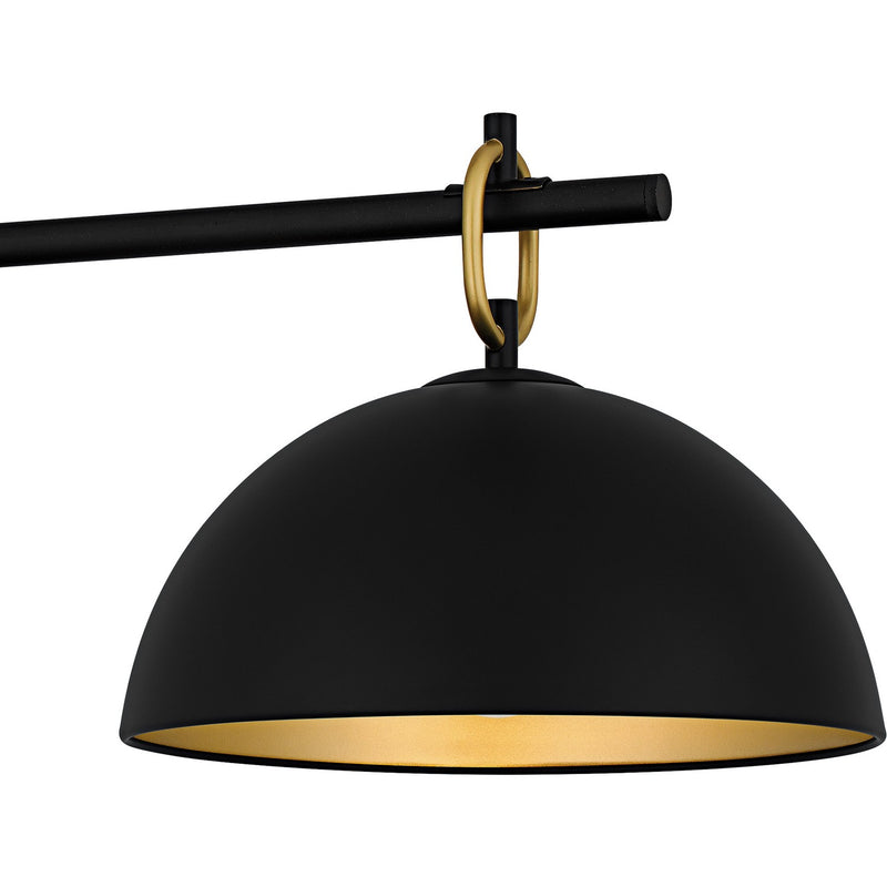 Quoizel CEO344MBK Three Light Linear Chandelier, Matte Black