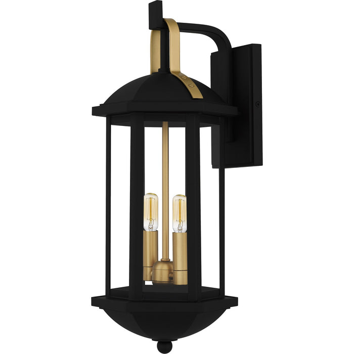 Quoizel CFD8408MBK Two Light Outdoor Wall Lantern, Matte Black