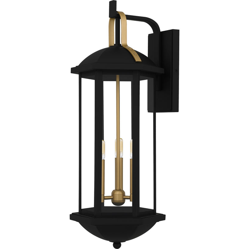Quoizel CFD8410MBK Three Light Outdoor Wall Lantern, Matte Black