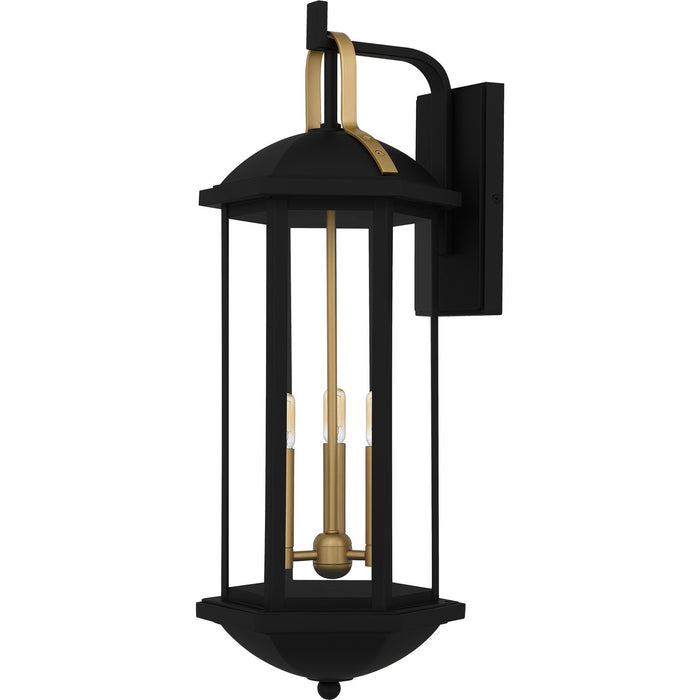 Quoizel CFD8410MBK Three Light Outdoor Wall Lantern, Matte Black