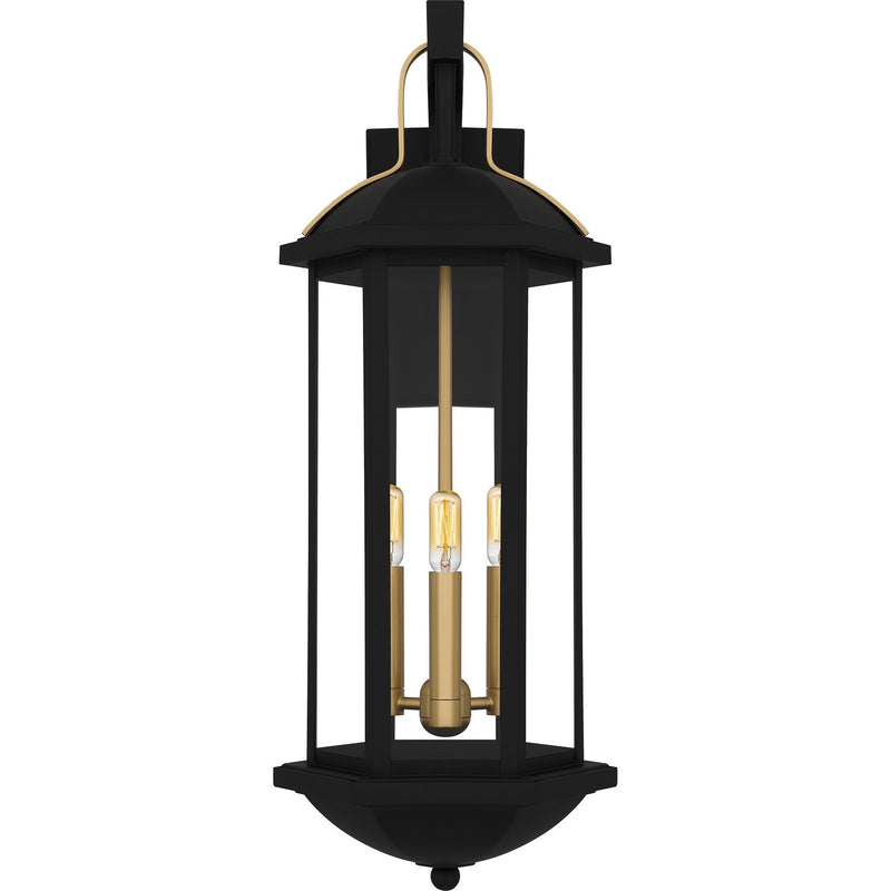 Quoizel CFD8410MBK Three Light Outdoor Wall Lantern, Matte Black