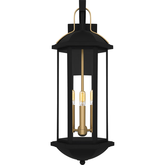 Quoizel CFD8410MBK Three Light Outdoor Wall Lantern, Matte Black