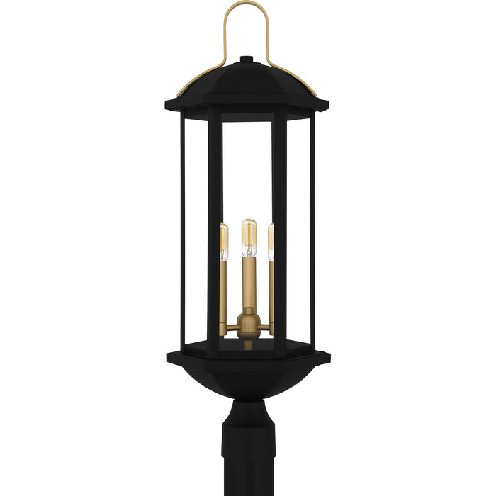 Quoizel CFD9010MBK Three Light Outdoor Post Lantern, Matte Black