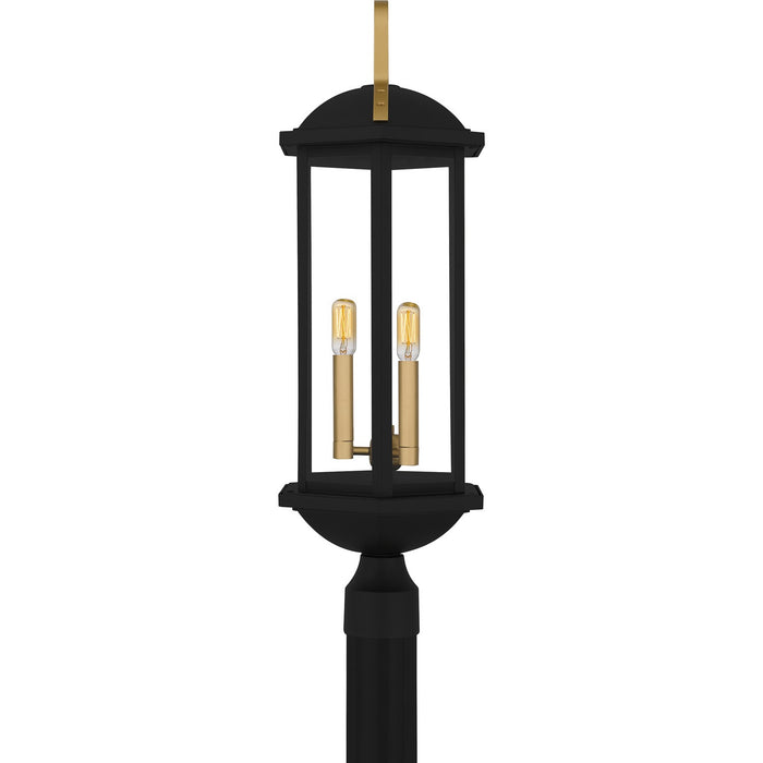Quoizel CFD9010MBK Three Light Outdoor Post Lantern, Matte Black