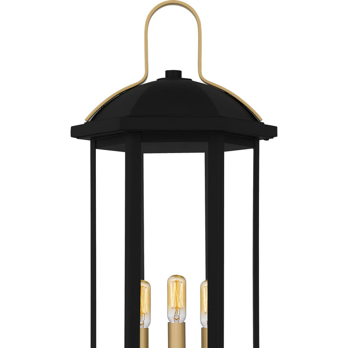 Quoizel CFD9010MBK Three Light Outdoor Post Lantern, Matte Black