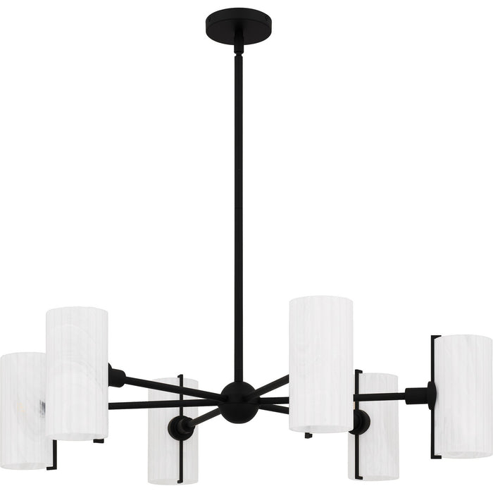 Quoizel CRR5036MBK Six Light Chandelier, Matte Black