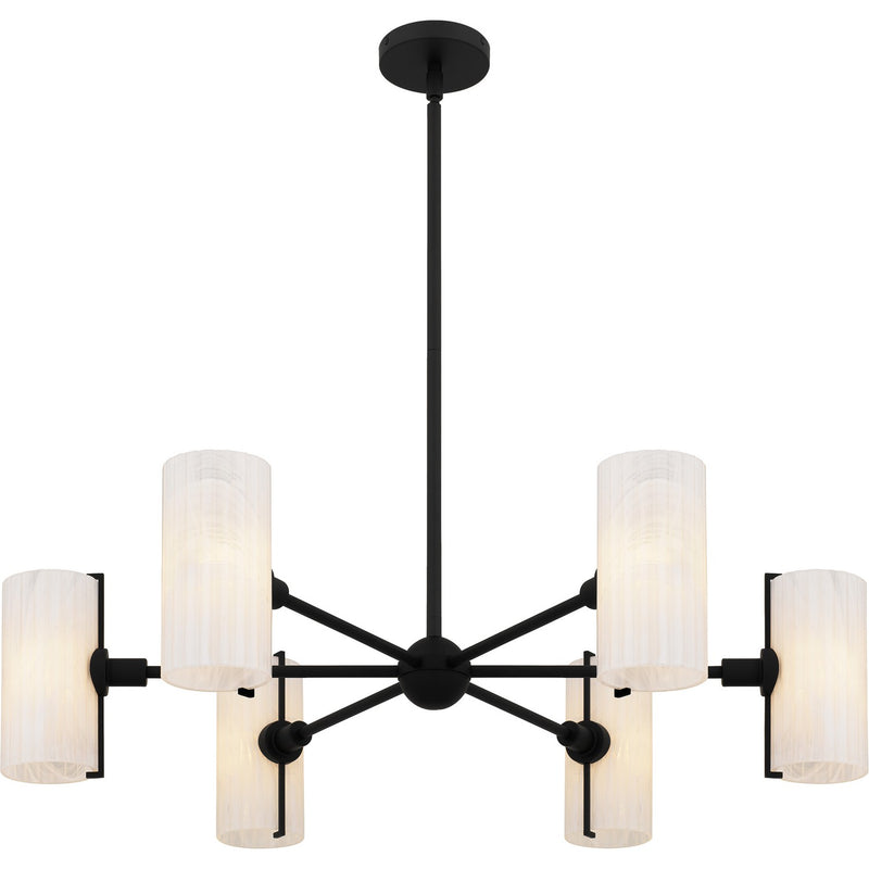 Quoizel CRR5036MBK Six Light Chandelier, Matte Black
