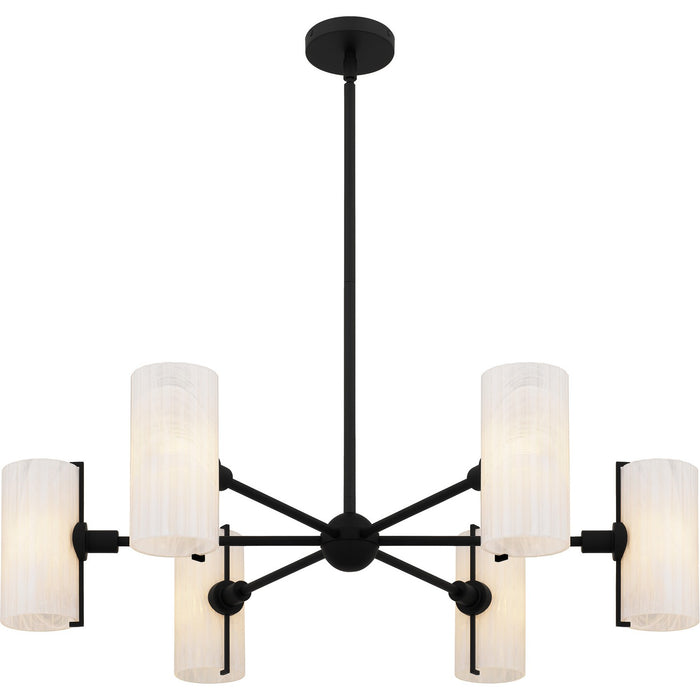 Quoizel CRR5036MBK Six Light Chandelier, Matte Black