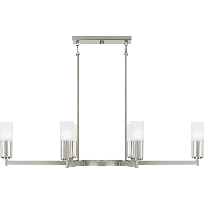 Quoizel CRZ648BN Six Light Linear Chandelier, Brushed Nickel