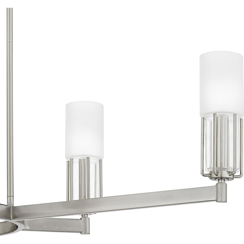 Quoizel CRZ648BN Six Light Linear Chandelier, Brushed Nickel
