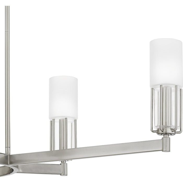 Quoizel CRZ648BN Six Light Linear Chandelier, Brushed Nickel